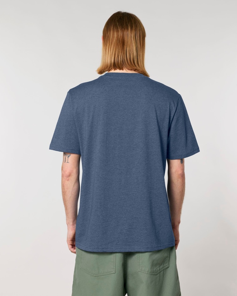 CREATOR 2.0 (Dark Heather Blue, S) - Back view, model photo