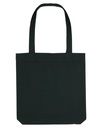 Woven Tote Bag (Black) - Back view, product photo
