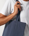 Woven Tote Bag (Midnight Blue) - Front detail, model photo 5