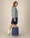 Woven Tote Bag (Midnight Blue) - Front view, model photo 5