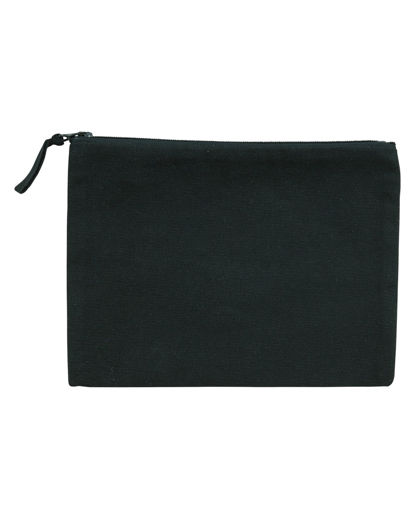 Woven pencil case (Black) - Back view, product photo