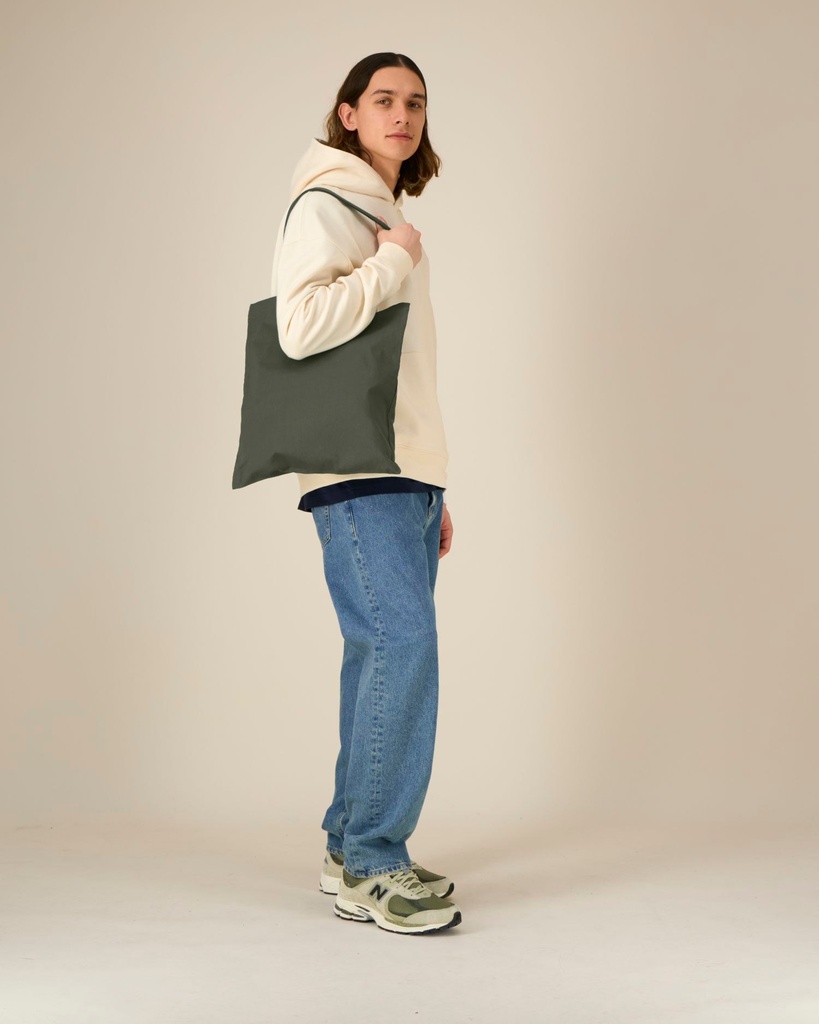 Light Tote Bag (Khaki) - Front view, model photo