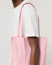 Light Tote Bag (Cotton Pink) - Front detail, model photo