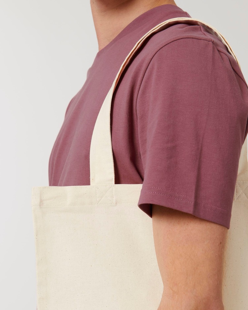 Light Tote Bag (Natural Raw) - Front detail, model photo