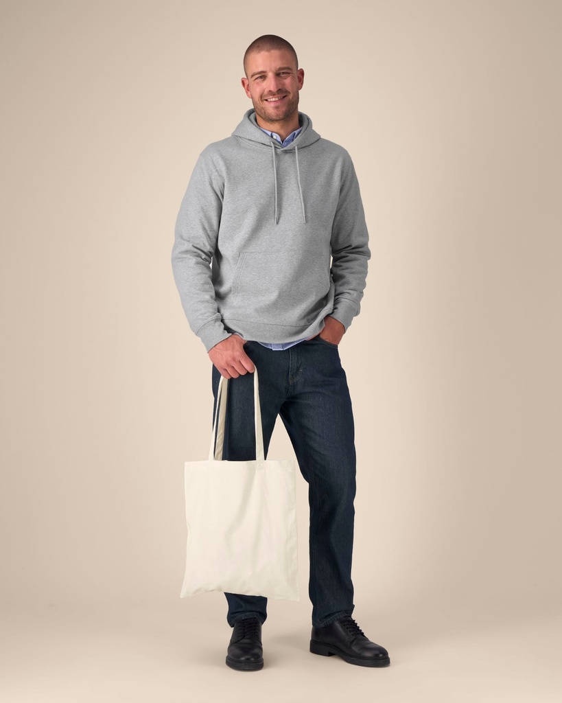 Light Tote Bag (Natural Raw) - Front view, model photo