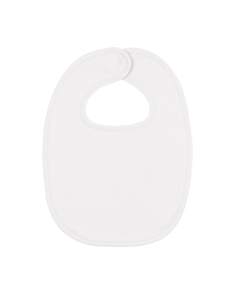 Baby Bib (White) - Back view, product photo