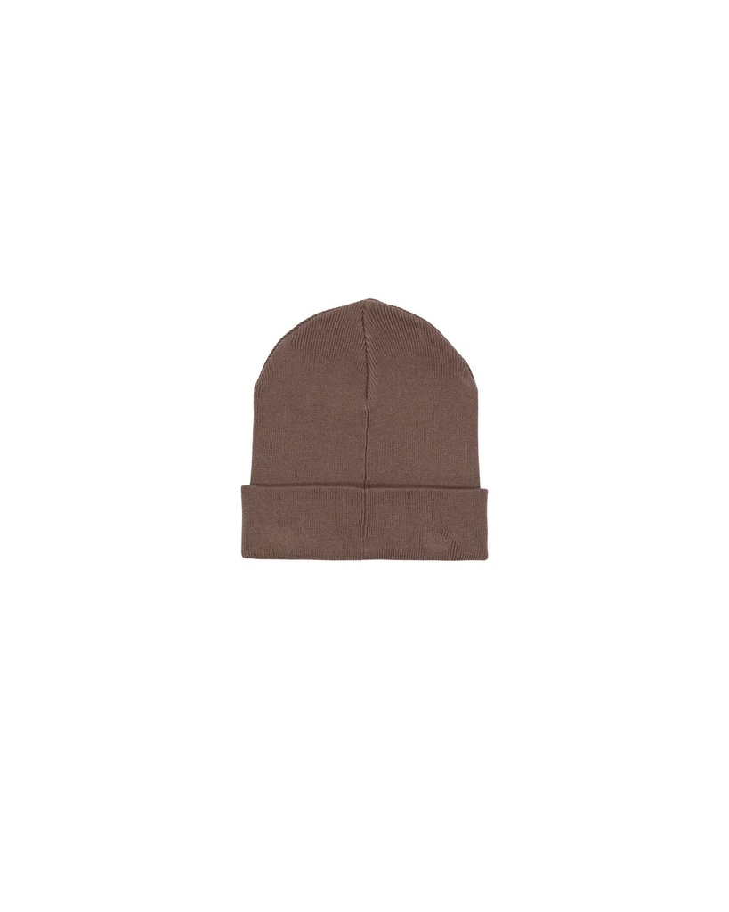 RIB BEANIE (Mocha) - Back view, product photo