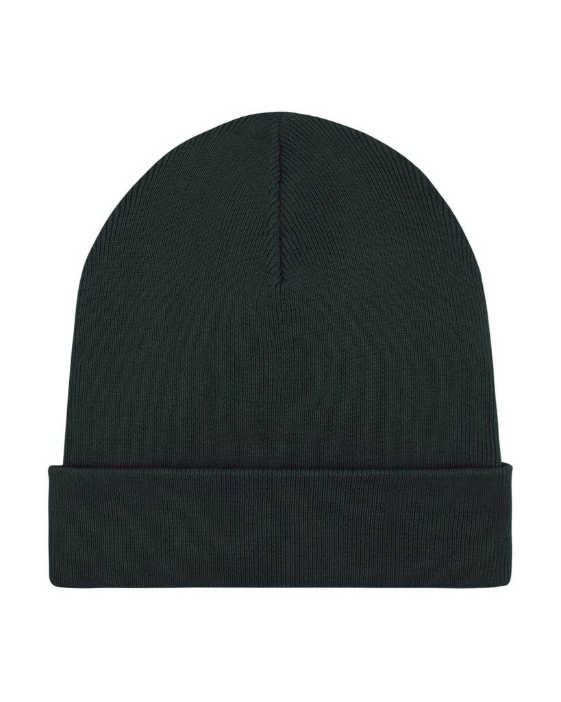 RIB BEANIE (Black) - Front view, product photo