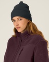 RIB BEANIE (Black) - Front detail, model photo 1
