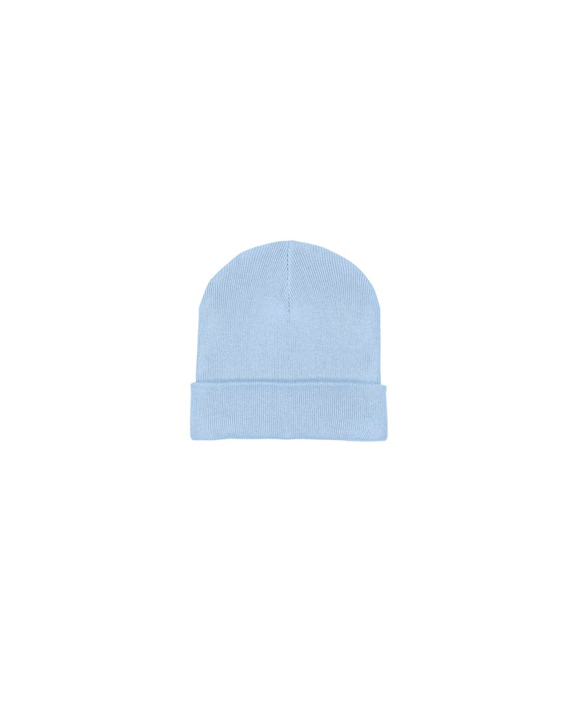 RIB BEANIE (Blue Soul) - Front view, product photo