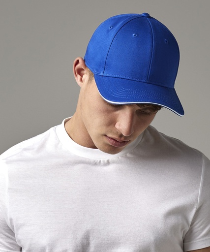 B820C EarthAware® classic organic cotton 6-panel cap – sandwich peak